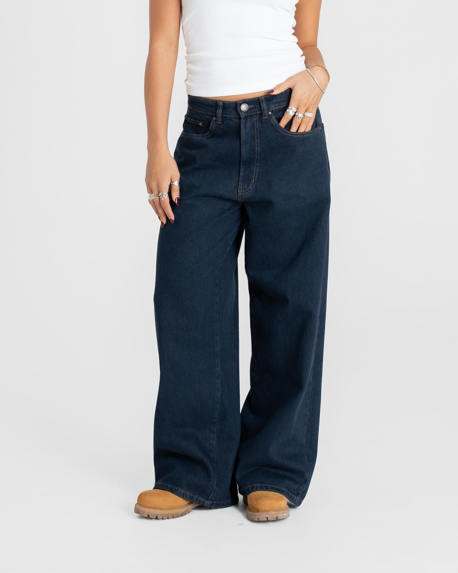 Extra Baggy Denim Jeans Indigo Dame